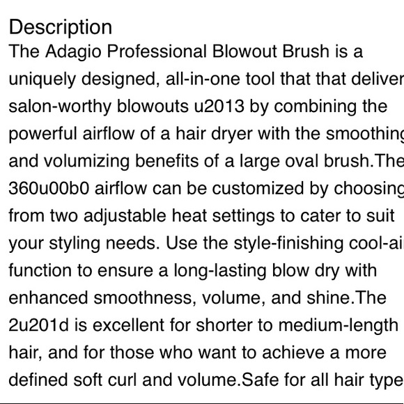 Adagio Professional Blowout Brush - Ocean Blue NIB Style your hair while… - Picture 2 of 10